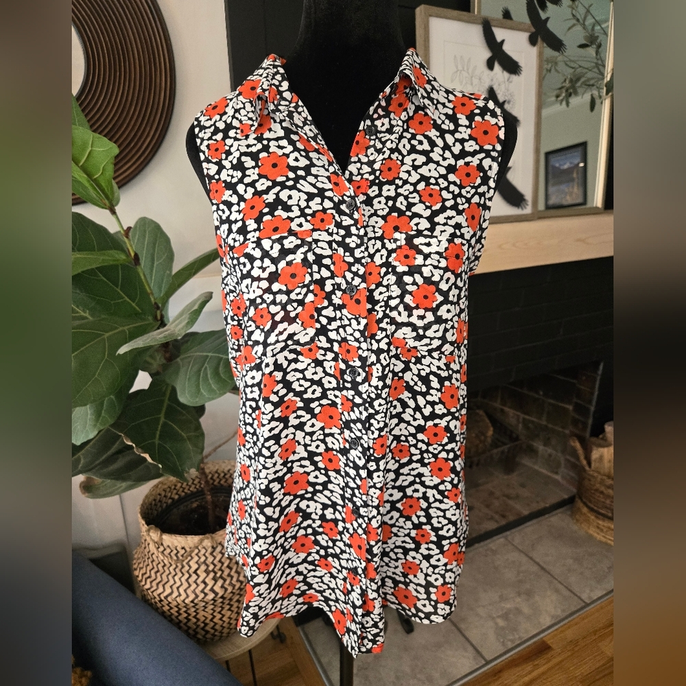 Floral Sleeveless Buttondown Banana Republic Shirt